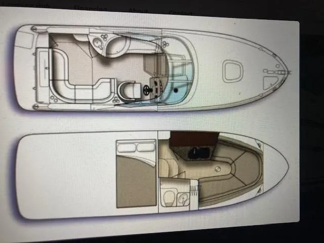 Slide: The Image of Floor plan of a 2008 Sea Ray 260 Sundancer boat, showing interior layout. - 14