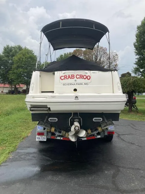 Slide: The Image of 2008 Sea Ray 260 Sundancer boat on trailer, "Crab Croo" sign, Severna Park, MD. - 2