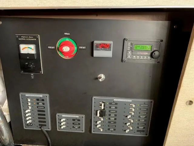 Slide: The Image of Electrical control panel of a 1965 Chris-Craft 460 Constellation boat. - 18