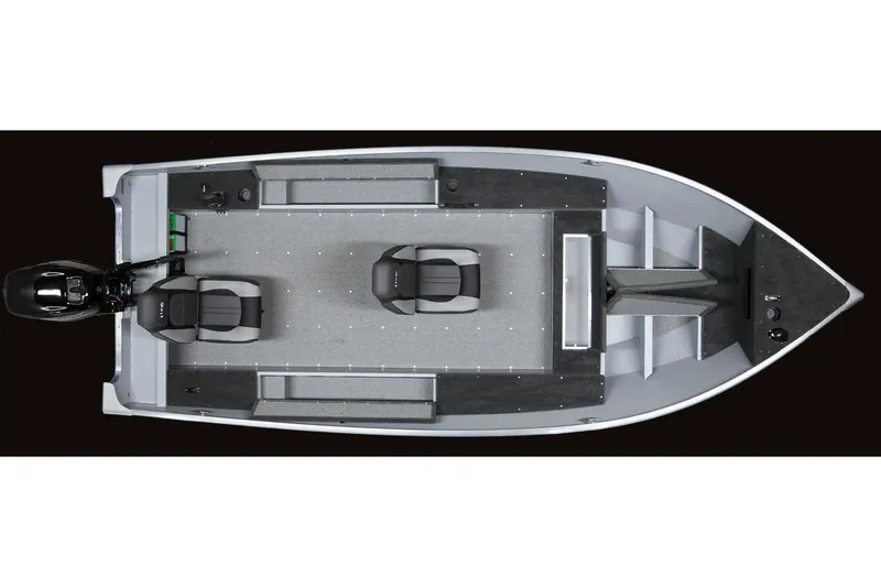 Slide: The Image of Manufacturer Provided Image: Top view of a 2020 Lund 1600 Fury Tiller fishing boat with two seats. - 15