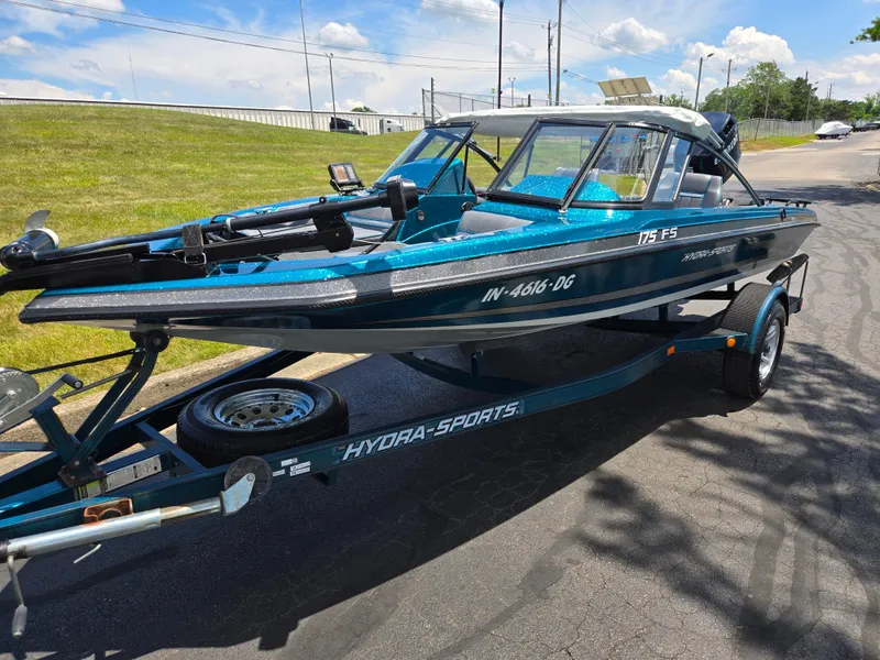 Slide: The Image of 1994 Hydra-Sports 175 FS boat on trailer, parked on a sunny day. - 5