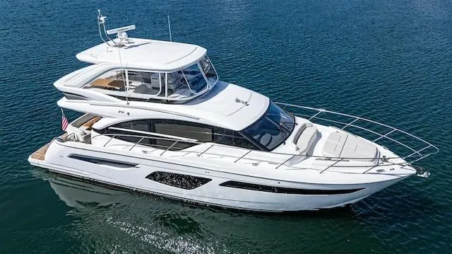 Slide: The Image of Luxury 2022 Princess F55 yacht cruising on open water. - 28