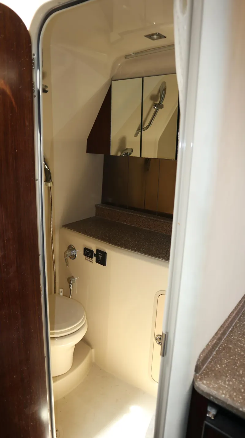 Slide: The Image of Bathroom interior of 2012 Cruisers Yachts 350 Express with shower and toilet. - 30