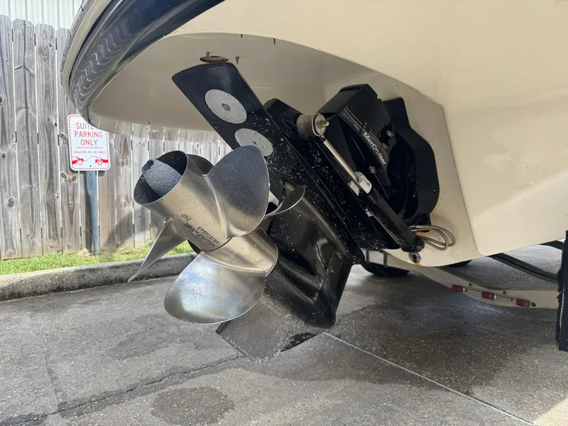 Slide: The Image of 2006 Chaparral 236 SSi boat propeller and stern drive close-up. - 21