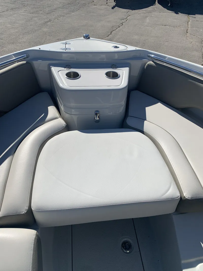 Slide: The Image of 2022 Finseeker 280 DC boat interior with sink and seating area. - 9