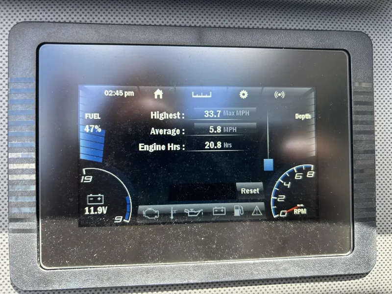 Slide: The Image of Yamaha SX190 2022 dashboard display showing speed, fuel, and engine hours. - 3