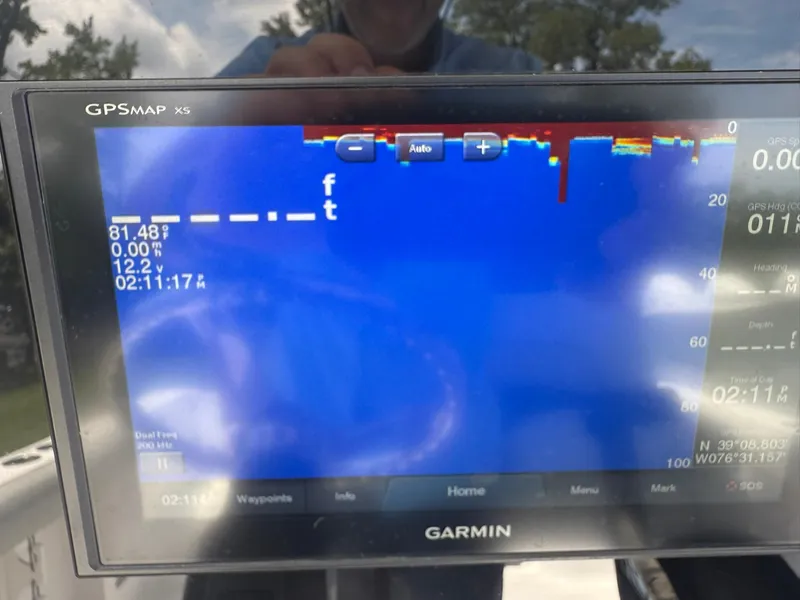 Slide: The Image of Garmin GPSMAP X5 display on 2019 Sportsman Open 232 Center Console boat. - 22