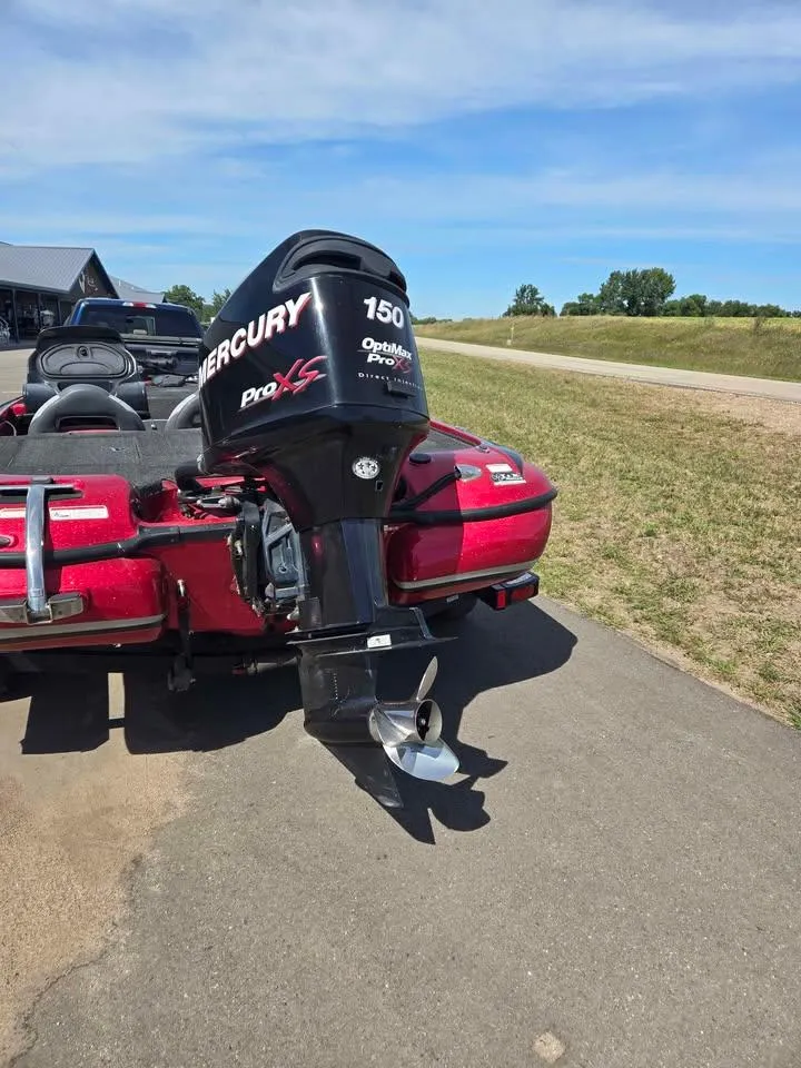 Slide: The Image of 2011 Nitro Z-7 boat with Mercury 150 L OptiMax Pro XS engine on trailer. - 4