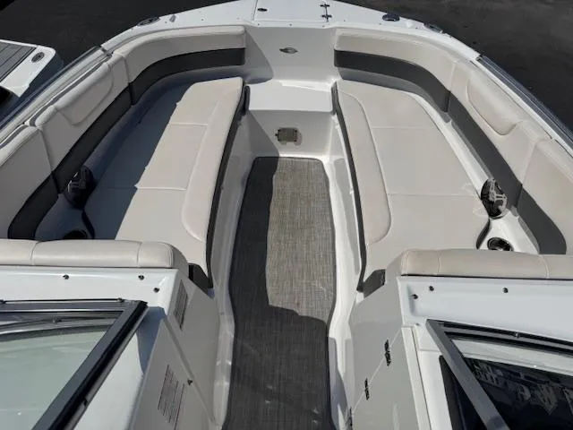 Slide: The Image of 2017 Chaparral 250 Suncoast boat interior with spacious seating and modern design. - 5