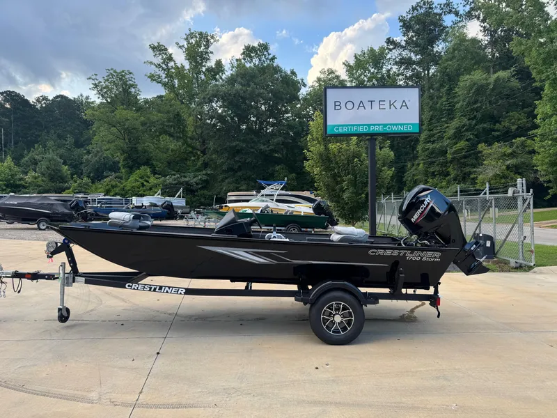 The Image of 2025 Crestliner 1700 Storm boat on trailer at Boateka dealership. - 0