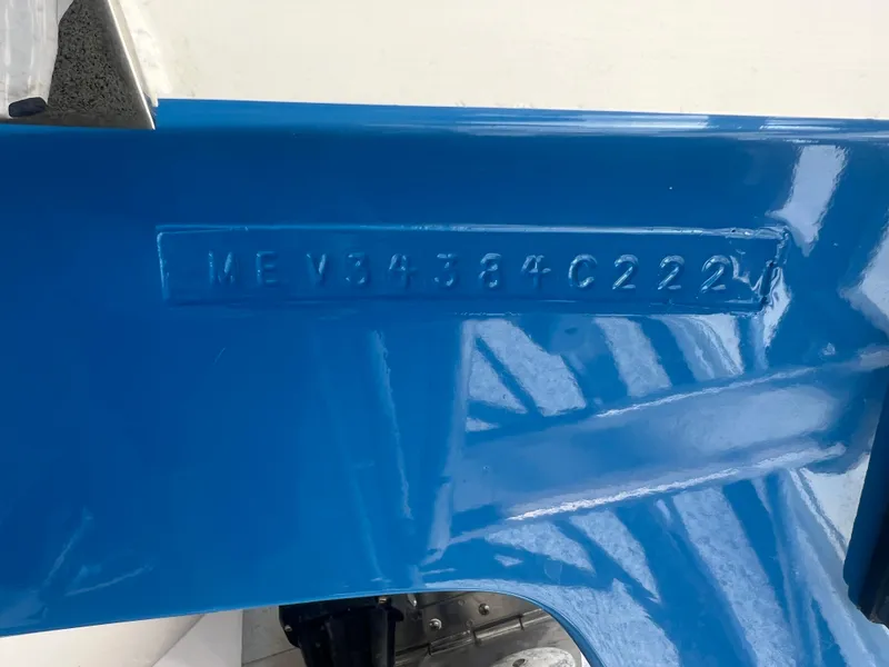 Slide: The Image of 2022 Jupiter 34 FS boat hull with embossed identification number. - 12