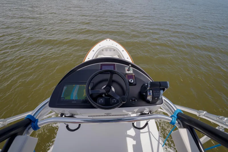 Slide: The Image of 2022 Valhalla Boatworks V41 helm view on open water. - 25