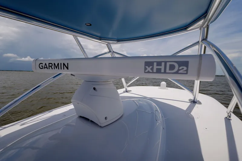 Slide: The Image of 2022 Valhalla Boatworks V41 with Garmin xHD2 radar on open water. - 26
