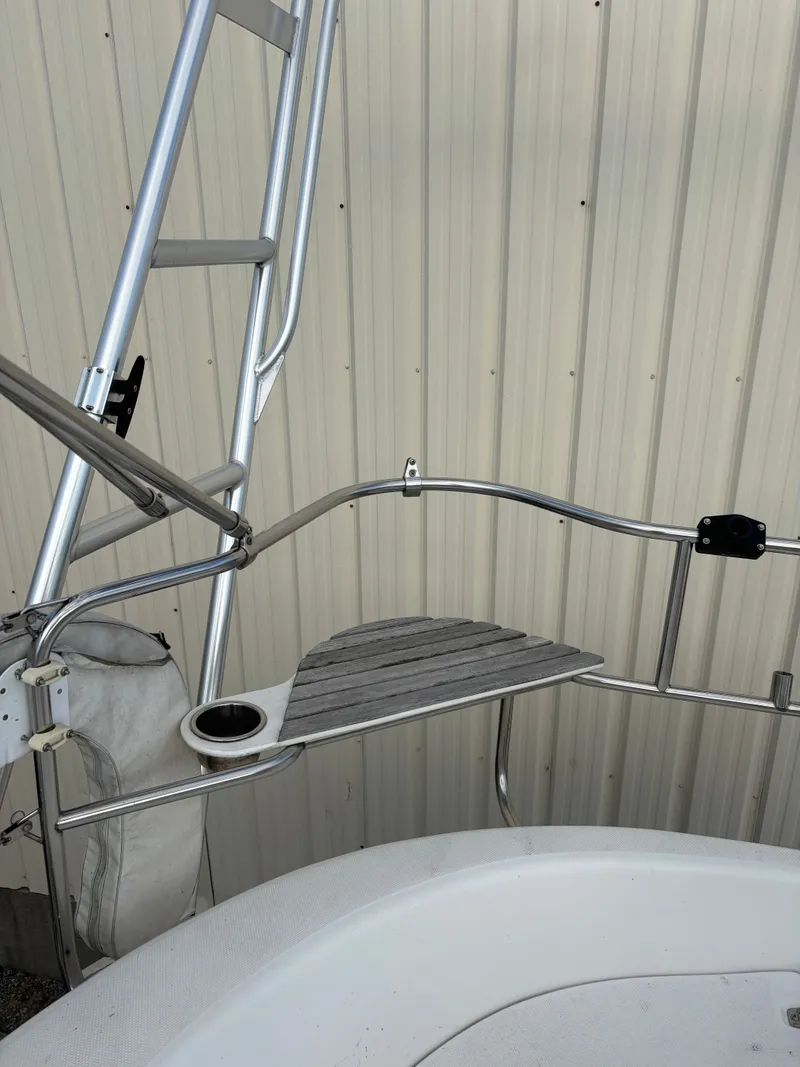 Slide: The Image of Stainless steel boat ladder and platform on a 2001 Hunter 460 sailboat. - 43