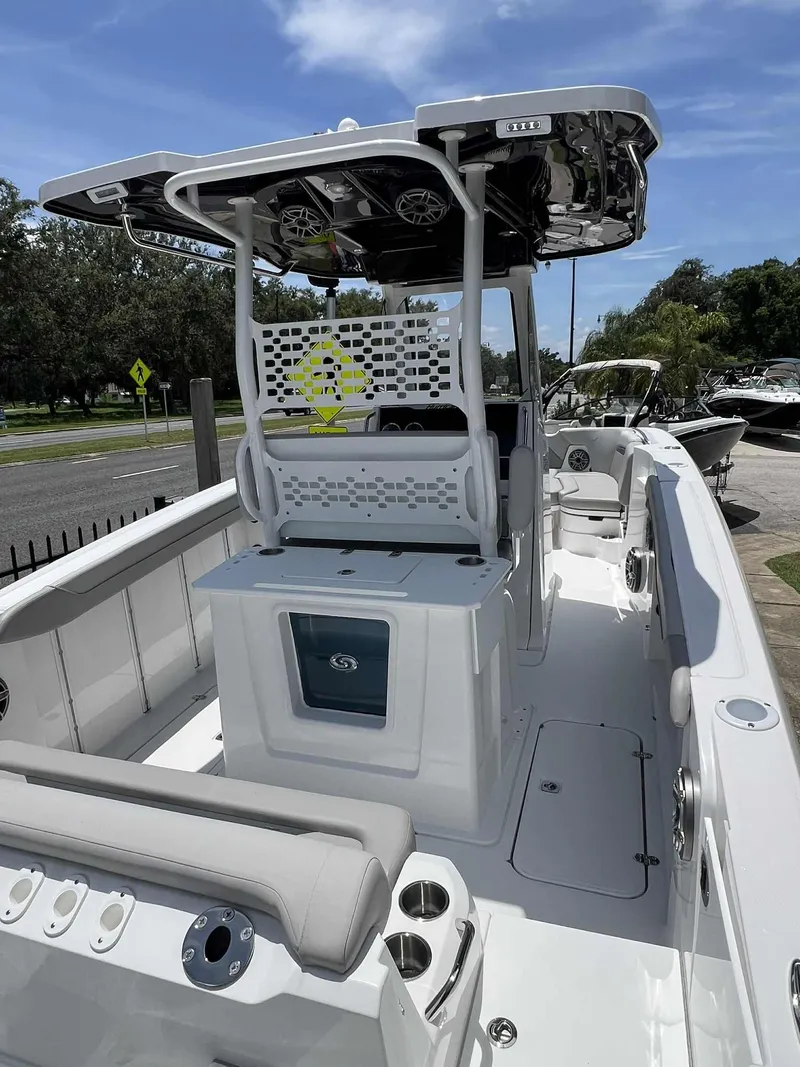 Slide: The Image of 2025 Hurricane Center Console 24 OB boat with modern seating and sleek design. - 3
