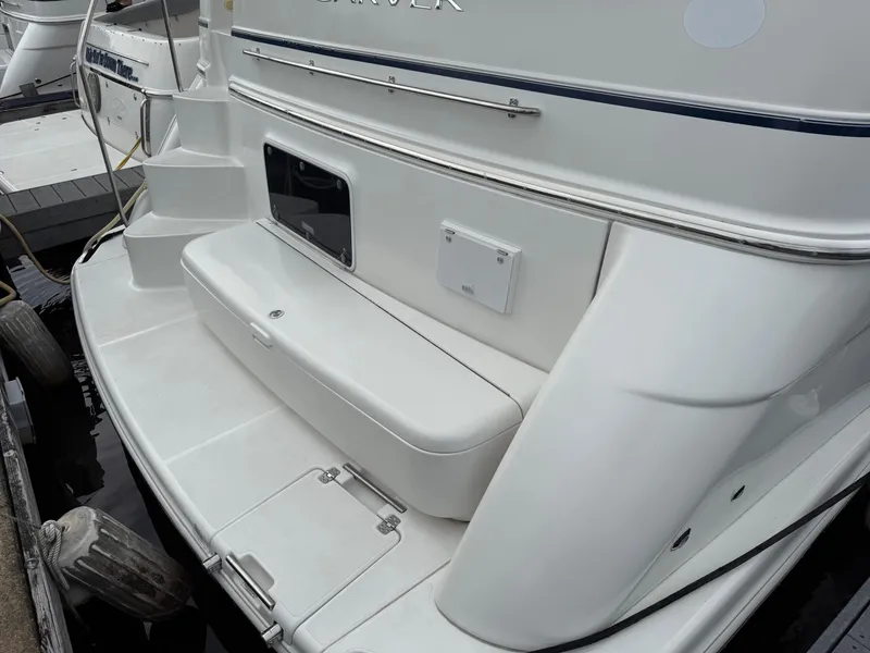 Slide: The Image of 2007 Carver 40 Motor Yacht stern view with swim platform and steps. - 2
