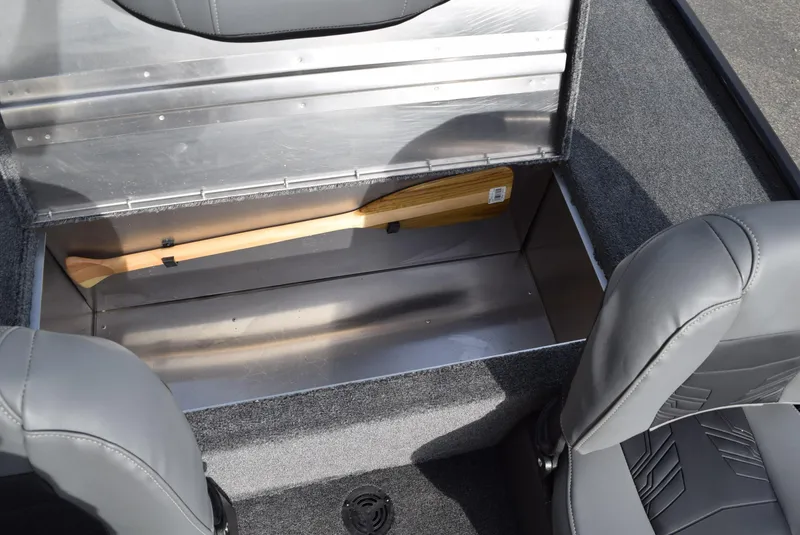 Slide: The Image of 2020 Tracker Bass Tracker Classic XL storage compartment with paddle inside. - 3