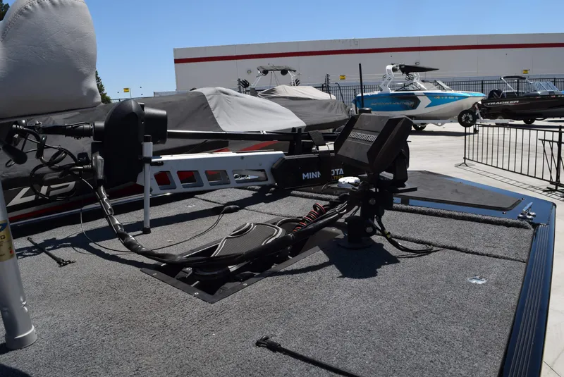 Slide: The Image of 2020 Tracker Bass Tracker Classic XL boat with Minn Kota trolling motor on deck. - 5