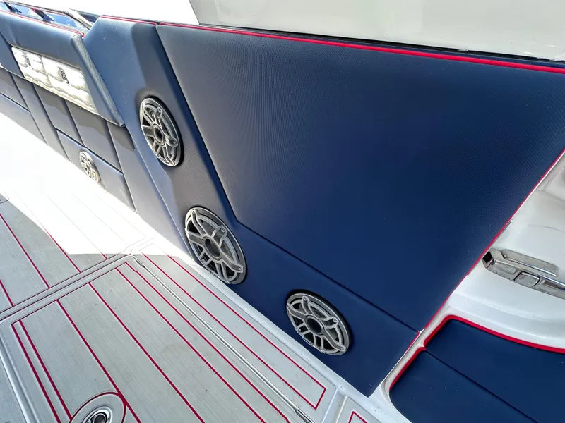 Slide: The Image of 2024 Cigarette 42 Auroris luxury boat with sleek design on a sunny lake. - 31