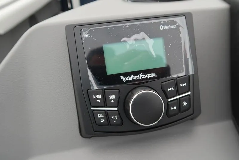 Slide: The Image of Rockford Fosgate audio system on 2026 Bennington S Swingback 22 SSB boat dashboard. - 27