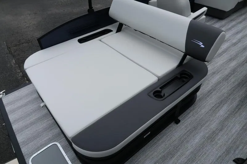 Slide: The Image of 2026 Bennington S Swingback 22 SSB boat seat with cup holders, gray upholstery. - 8