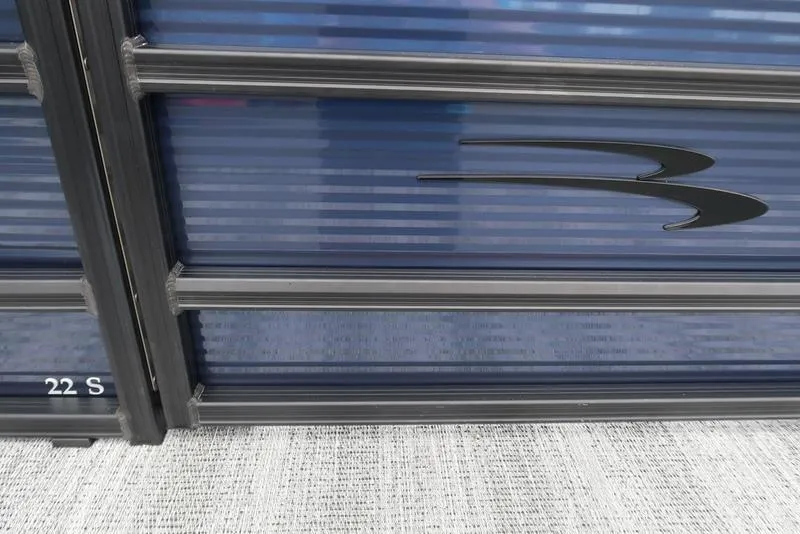 Slide: The Image of 2026 Bennington S Swingback 22 SSB boat panel with sleek design and logo. - 9