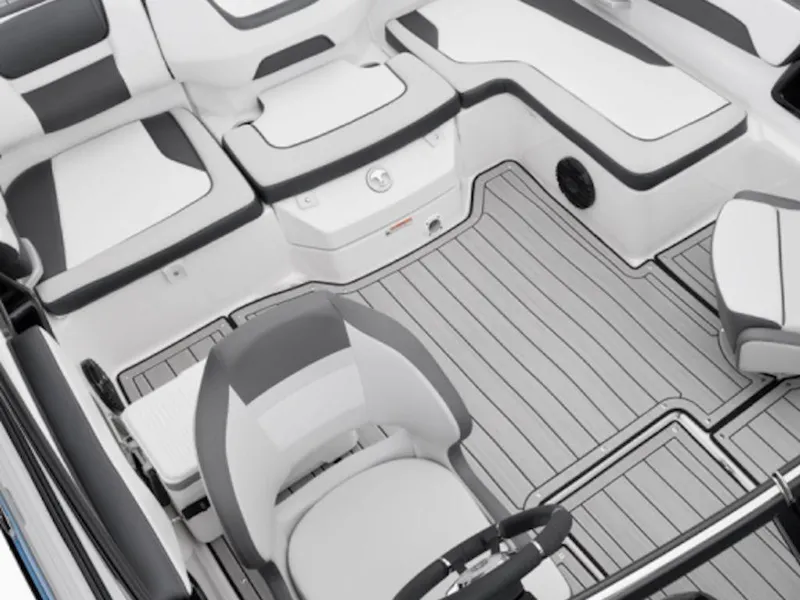 Slide: The Image of 2025 Yamaha Boats 195S interior with sleek seating and modern design. - 3