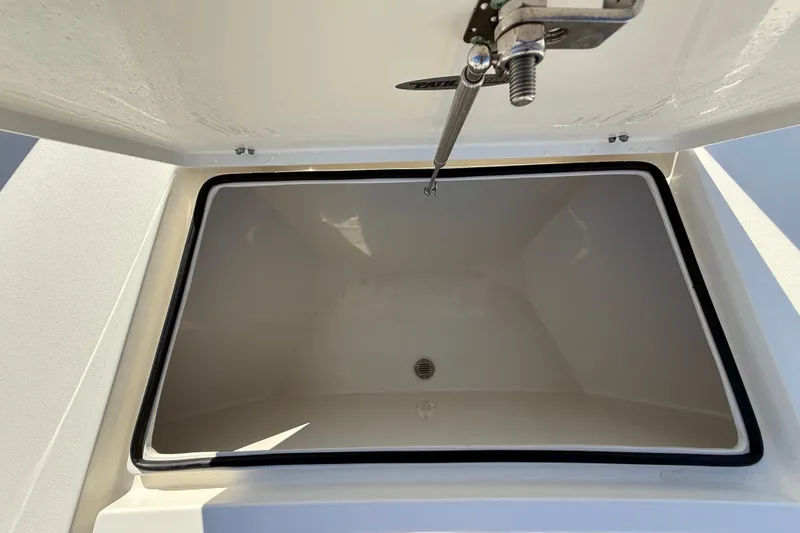 Slide: The Image of Open storage compartment on 2025 Pathfinder 2700 Open boat. - 46