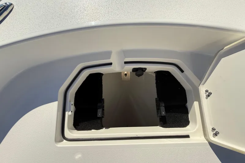 Slide: The Image of Open storage compartment on 2025 Pathfinder 2700 Open boat deck. - 47