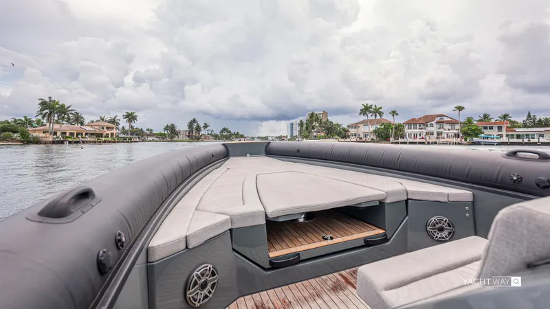 Slide: The Image of Luxurious Skipper-BSK 38NC boat interior with waterfront view, 2025 model. - 18