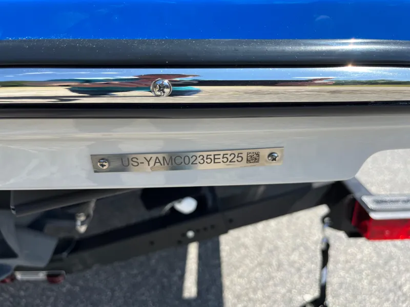 Slide: The Image of 2025 Yamaha Boats 222XD hull identification number plate, close-up view. - 8