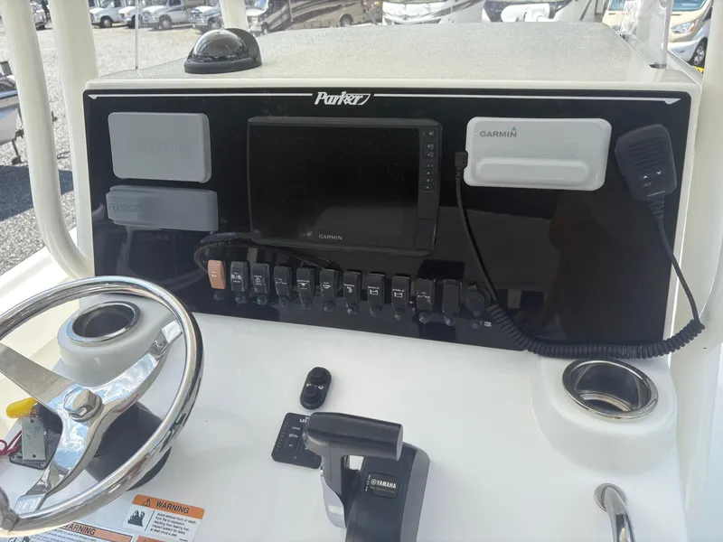 Slide: The Image of Control panel of 2021 Parker 2300 Special Edition boat with Garmin navigation system. - 20