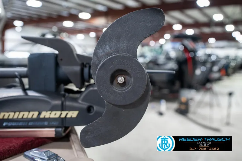 Slide: The Image of Close-up of a Minn Kota trolling motor propeller on a 1997 Lund 1700 Pro Angler boat. - 40
