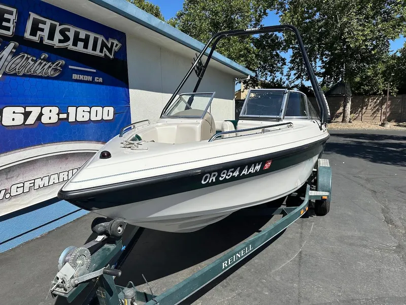 Slide: The Image of 2001 Reinell 203 boat on trailer at GF Marine, Dixon, CA. - 5