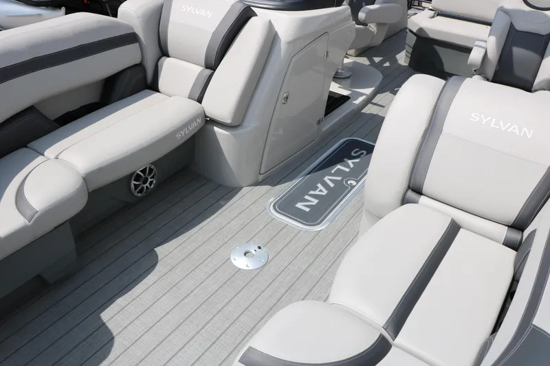 Slide: The Image of Luxurious interior of 2025 Sylvan L3 CLZ DH boat with plush seating and modern design. - 19