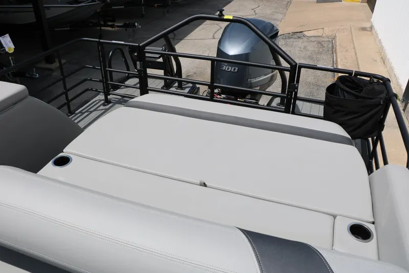 Slide: The Image of 2025 Sylvan L3 CLZ DH boat with spacious seating and powerful 300 horsepower engine. - 30