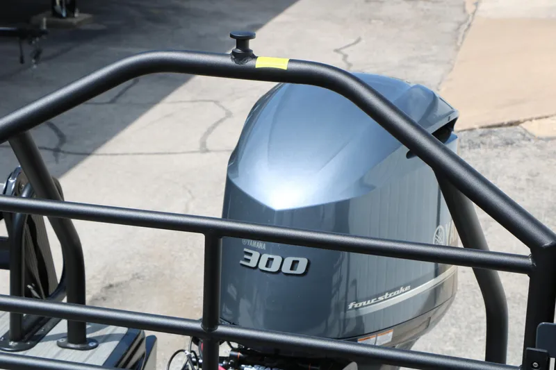 Slide: The Image of 2025 Sylvan L3 CLZ DH with Yamaha 300 four-stroke engine, rear view. - 31