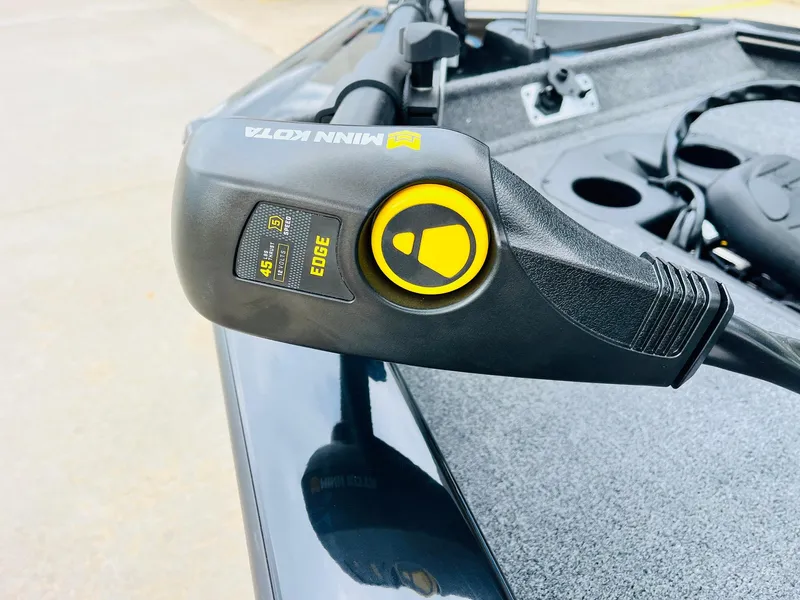 Slide: The Image of Close-up of Minn Kota Edge trolling motor on 2026 Tracker Pro Team 175 boat. - 9