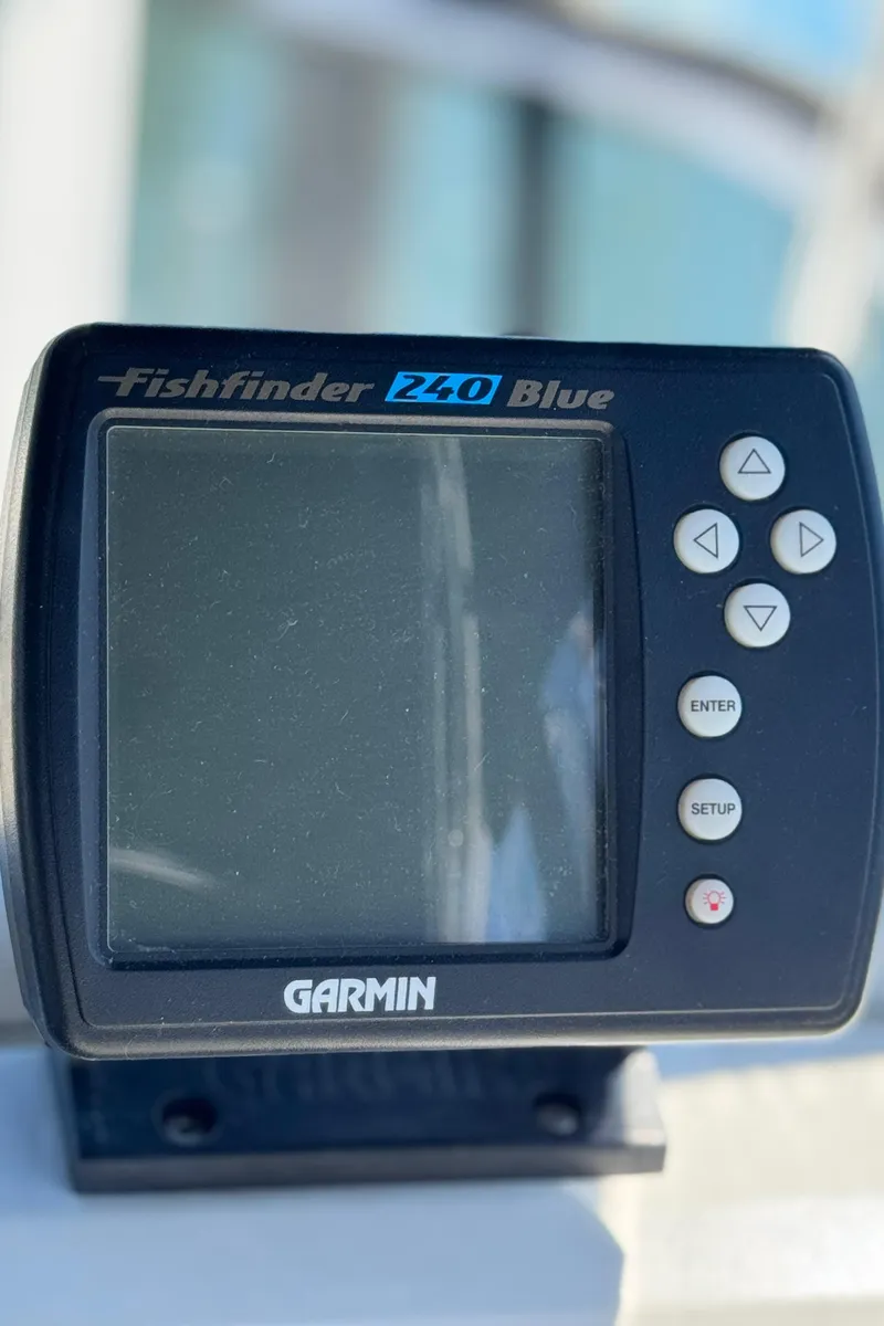 Slide: The Image of Garmin Fishfinder 240 Blue on 1997 Carver 405 Aft Cabin Motoryacht dashboard. - 12