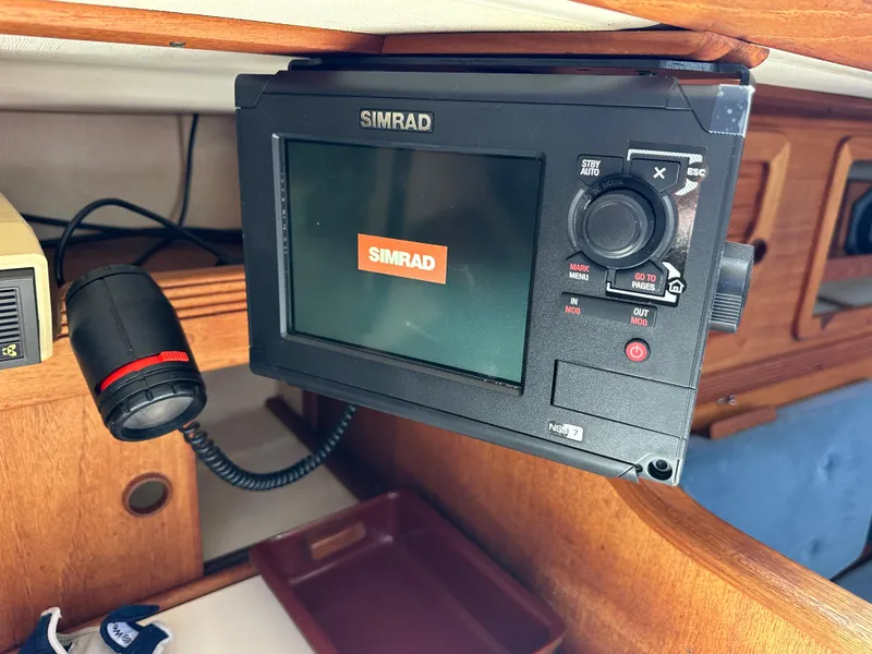 Slide: The Image of Simrad navigation system on 1985 Sabre 34 MKI sailboat interior. - 13
