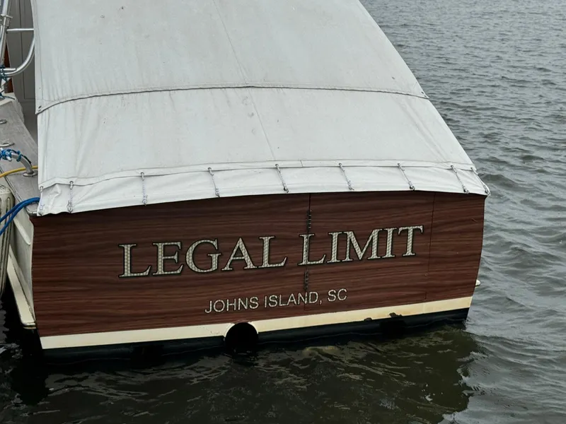 Slide: The Image of Custom Stardust 32 Express boat named "Legal Limit" docked at Johns Island, SC, 2005 model. - 7