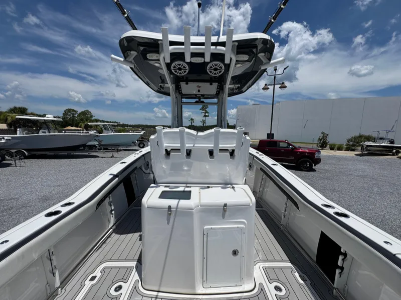 Slide: The Image of 2023 Tidewater 282 CC Adventure Bluewater boat interior with sleek design and modern features. - 34