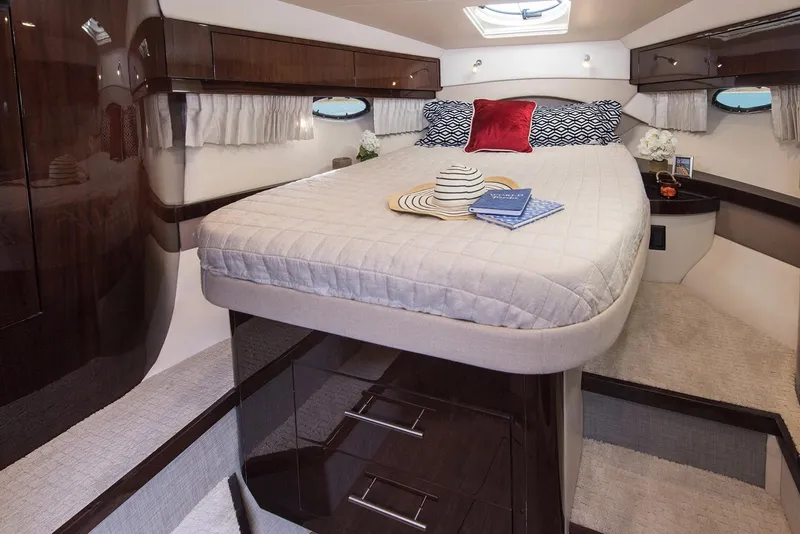 Slide: The Image of Manufacturer Provided Image: Luxurious bedroom interior of 2017 Regal 46 Sport Coupe yacht with modern decor. - 38