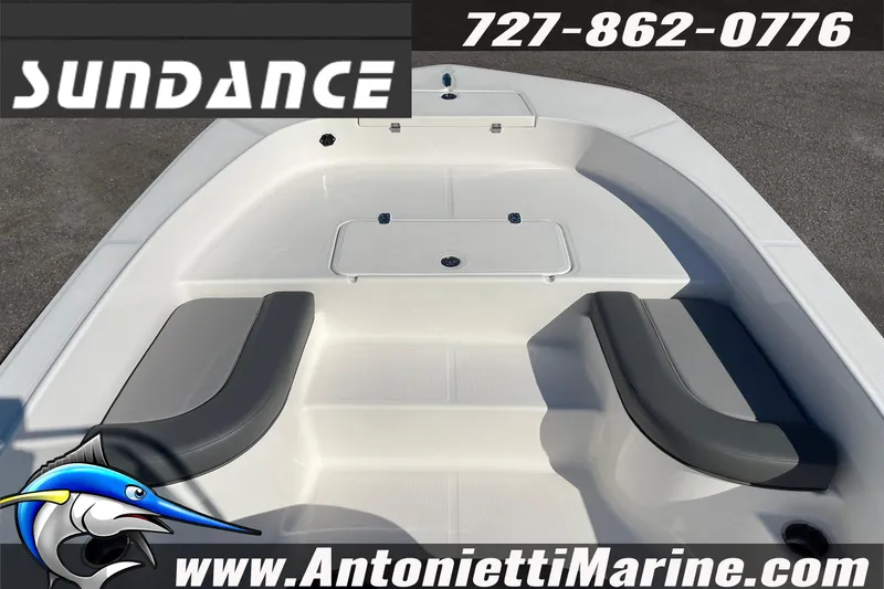 Slide: The Image of 2025 Sundance DX20 boat interior with seating, showcased by Antonietti Marine. - 22
