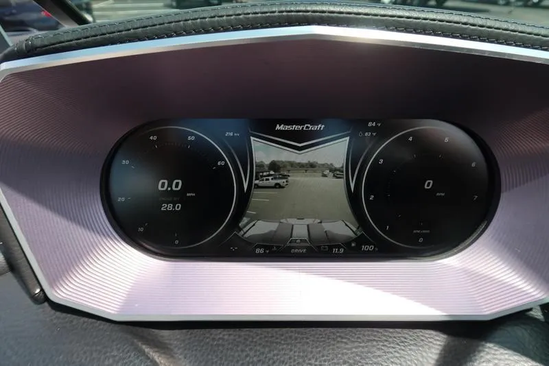 Slide: The Image of 2019 MasterCraft XT22 dashboard with USB port and key ignition. - 41