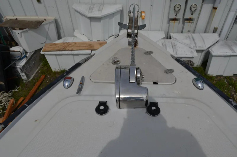 Slide: The Image of Bow of 2005 Glasstream 328 SCX boat with anchor and winch system. - 47