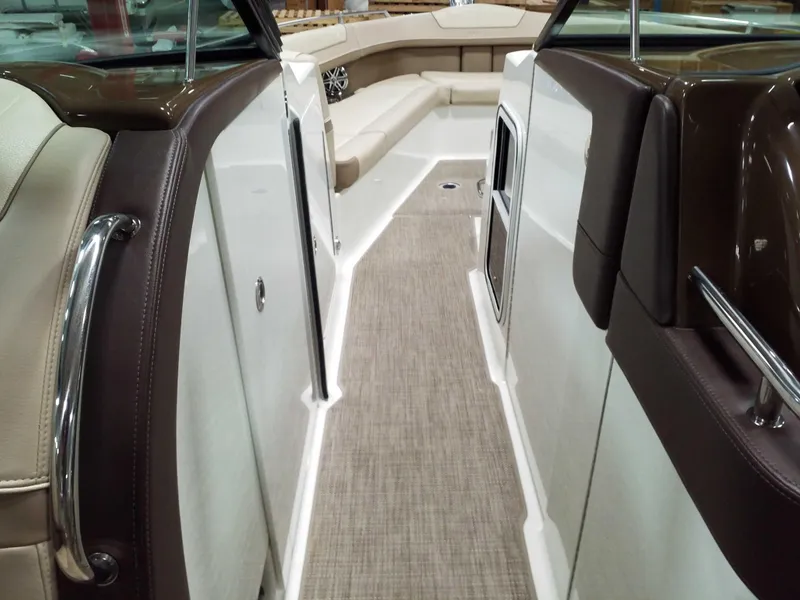 Slide: The Image of 2019 Formula 350 Crossover Bowrider OB interior with sleek seating and modern design. - 30