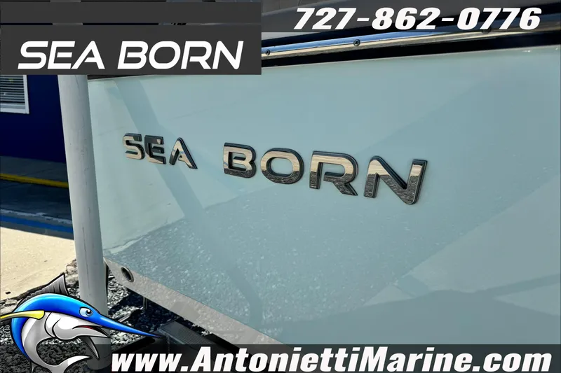 Slide: The Image of 2025 Sea Born LX24 Center Console boat at Antonietti Marine dealership. - 8