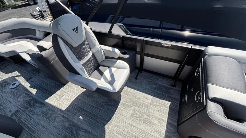 Slide: The Image of Luxurious interior of 2025 Viaggio Diamante D26U boat with plush seating and modern design. - 20