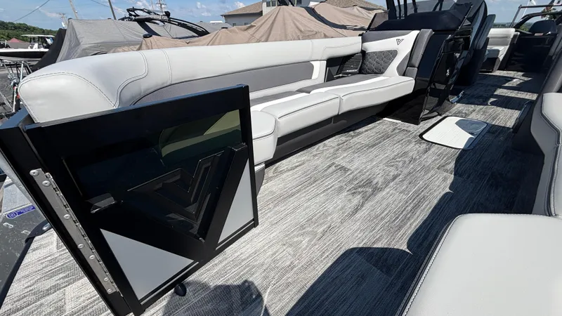 Slide: The Image of Luxurious interior of 2025 Viaggio Diamante D26U boat with sleek seating and modern design. - 4